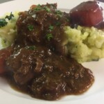 Home made gluten free Beef & Guinness Stew on Colcannon. All vegetables grown in our gardens!